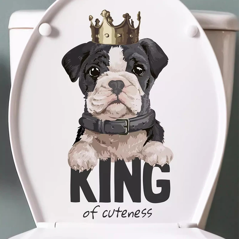 Смешная Наклейка на стену T727 # с щенком декор для ванной и туалета украшение