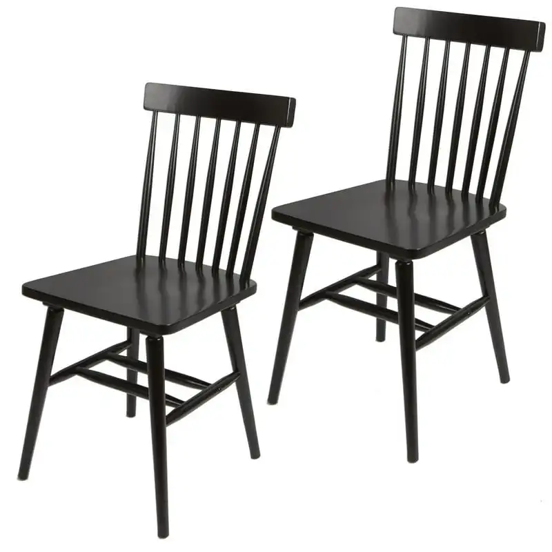 

Gardens Gerald Classic Black Wood Dining Chairs, Set of 2