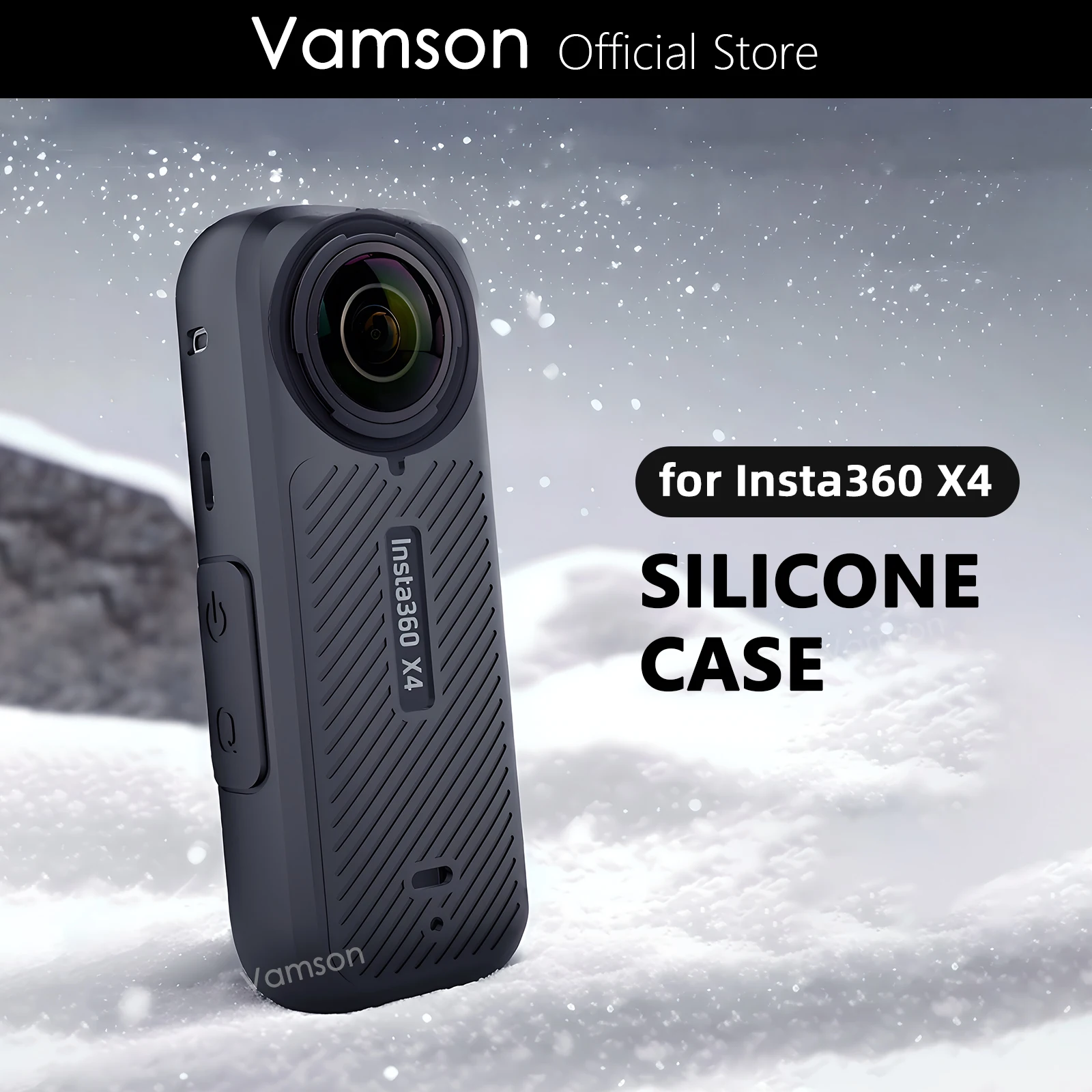 Фото Мягкий силиконовый чехол Vamson для Insta360 X4, противоскользящий пылезащитный силиконовый защитный чехол для Insta 360 X4, аксессуары для камеры №1