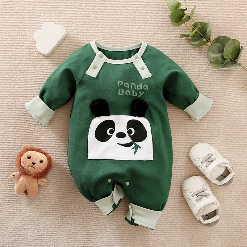 

Autumn Baby Boy Romper Jumpsuit New Born infant Clothes Fall Children Overalls Newborn Boutique Panda Costume 0 3 6 12 18 Months