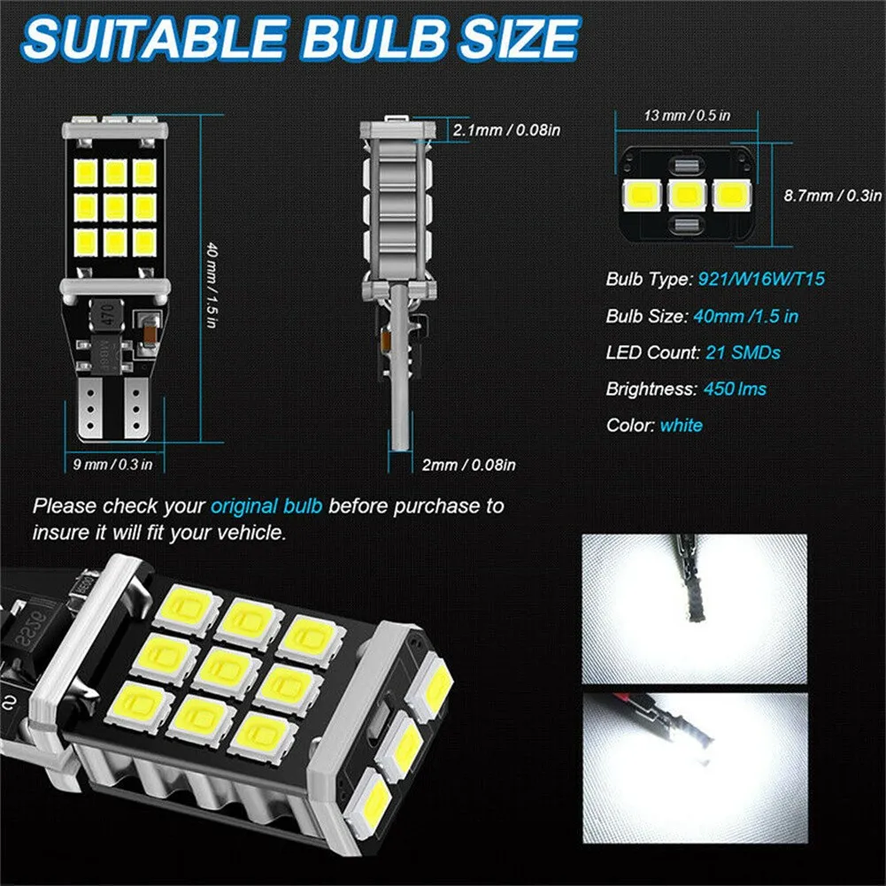 

T15 светодиодсветодиодный лампы заднего хода 21 шт. 2835 SMD чипы 360 градусов 4 шт. лм