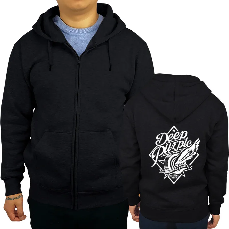 

Black Deep Purple Men's long sleeve hoody - Small - Highway Star sweatshirt male brand hoodies bigger size drop shipping