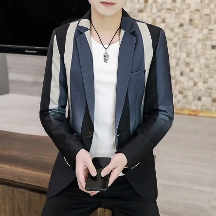 

fashion men's top jacket Fashion suit men's casual printing coat