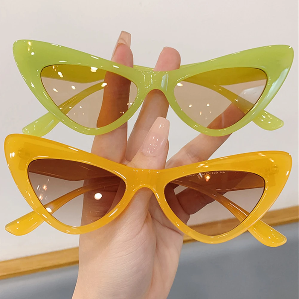 

Женские солнцезащитные очки «кошачий глаз», модные яркие прозрачные солнцезащитные очки для пляжа, удобные в ношении, прочные, с полной оправой