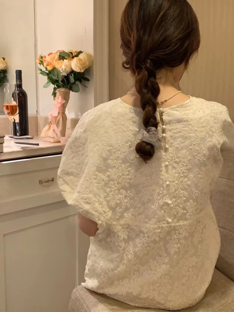 

Кружевная юбка с вышивкой Korobov, платье средней длины, летнее винтажное платье, милые темпераментные платья для женщин, платья 2023