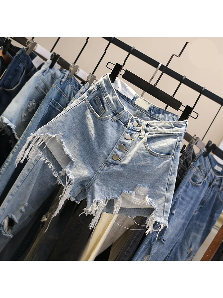 Женские синие джинсовые шорты Y2k с высокой талией уличная одежда винтажные