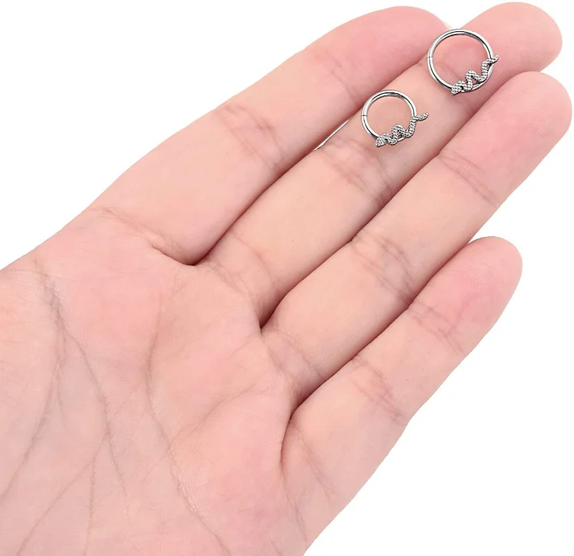Stainless Steel Snake Nose Punk Rings Fashion Cartilage Earring Unisex Trendy Jewelry Personalized Party Jewelry Wholesale