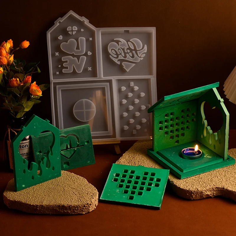 Подсвечник для дома силиконовая форма ручной работы смола бетонное сердце