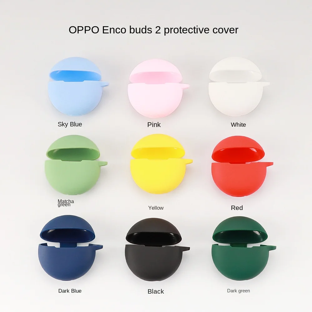 

New 1pc Silicone Earphone Protective Case for OPPO Enco buds 2 Cover Shockproof-Shell Washable Housing Anti Dust Silicone Sleeve