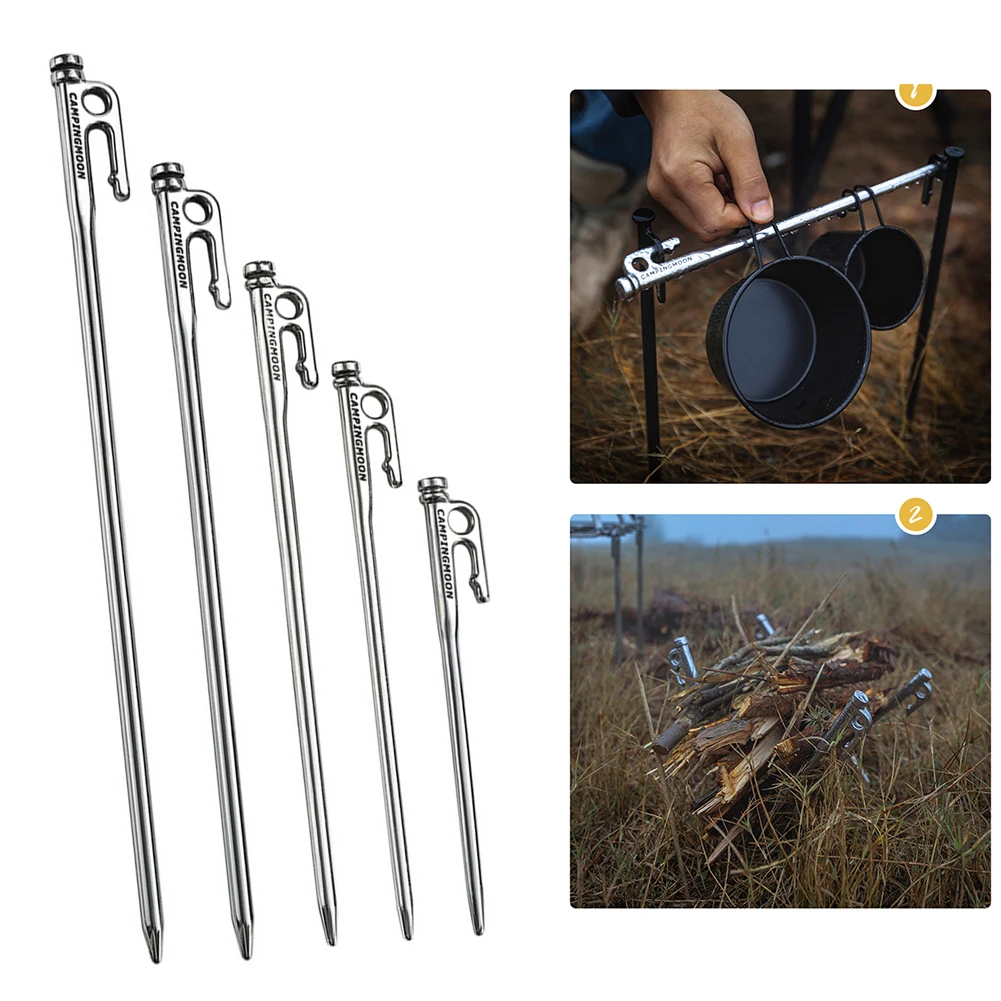 

High Strength Stainless Steel Outdoor Camping Tent Stakes Pegging Ground Nails High Strength Camping Canopy Metal Ground Nail