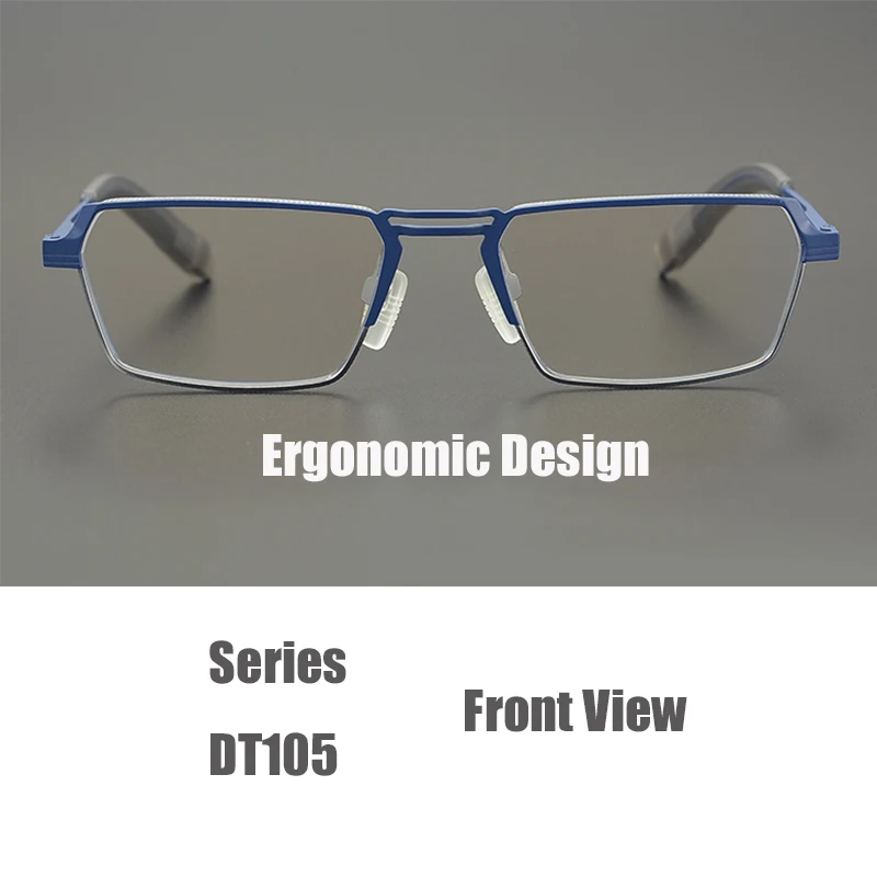 Minority Handmade Pure Titanium Narrow Frame Big Face Fashion Business Myopia Anti-blue Glasses America DT105 Free Shipping