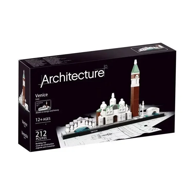 Новинка 2023 креативные строительные блоки Венеция 21026 Берлина архитектура 21027