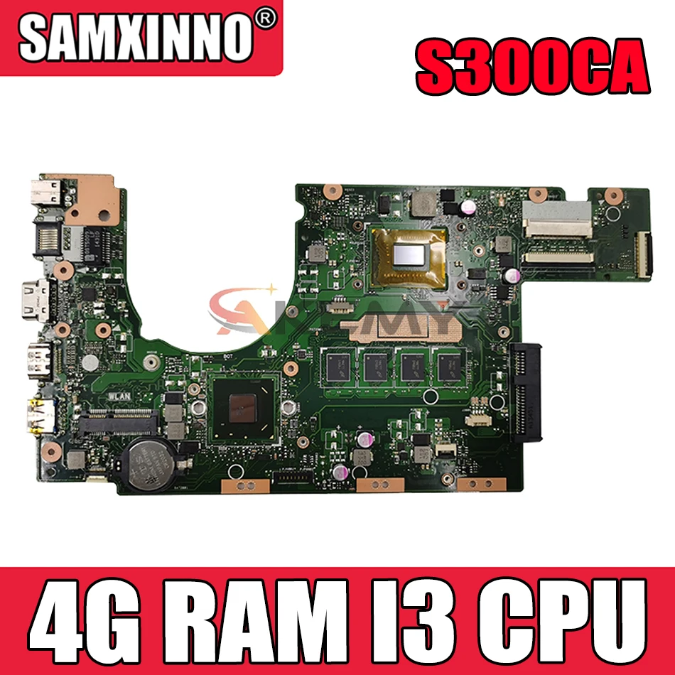 

Материнская плата Akemy S300CA для ноутбука ASUS VivoBook S300CA S300C S300, протестированная оригинальная материнская плата 4 Гб ОЗУ, Процессор I3