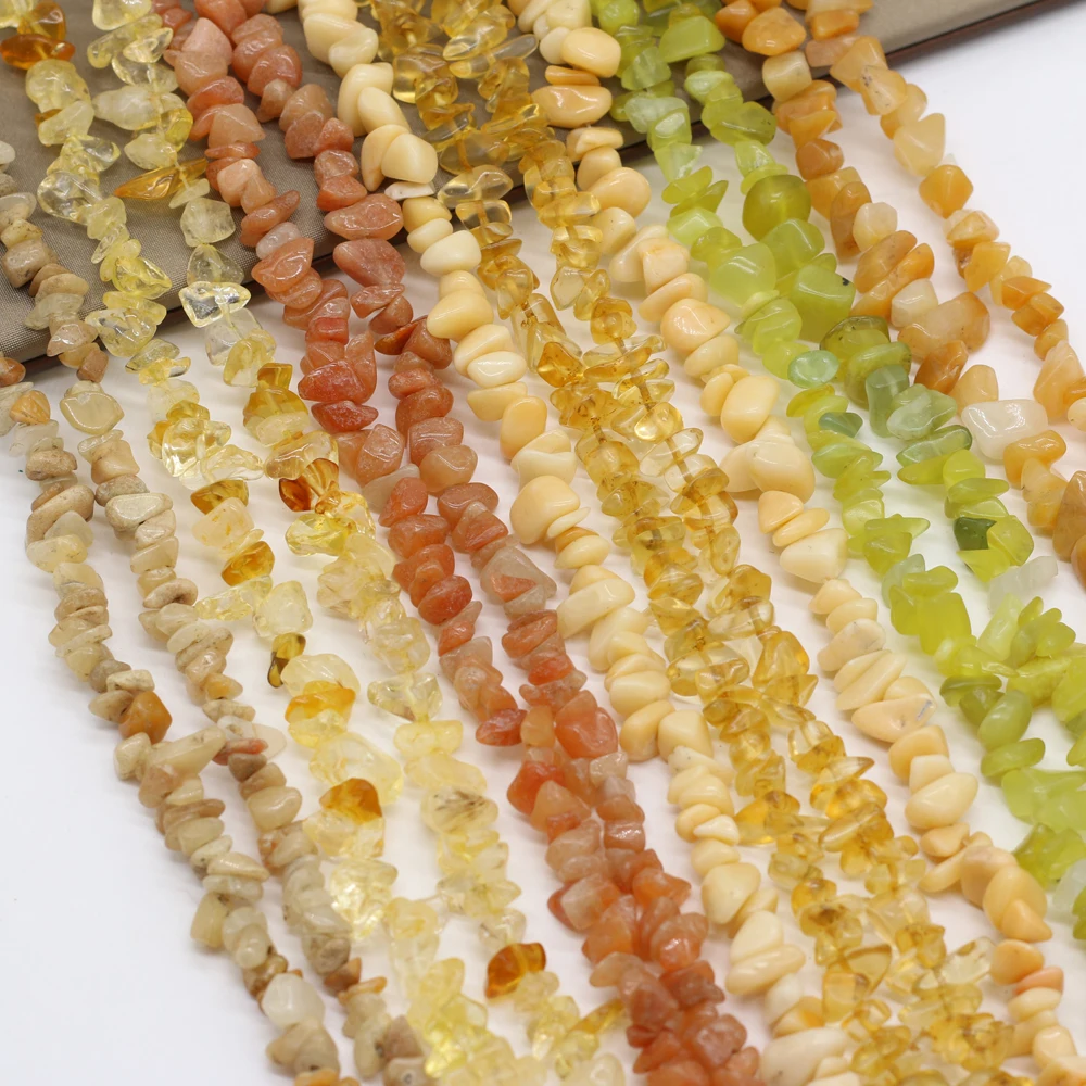 

Natural Stone Aventurine Citrine Irregular Crushed Stones Beads For Jewelry MakingDIY Necklace Accessories Gems Charms Gift 40CM