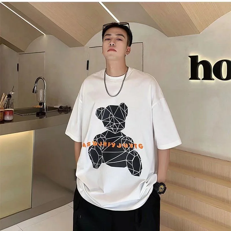 

Privathinker Men's Bear Graphic T-shirts Short Sleeve Oversized Fashion Male Top Tees 2022 Summer New Streetwear Hip Hop Clothes