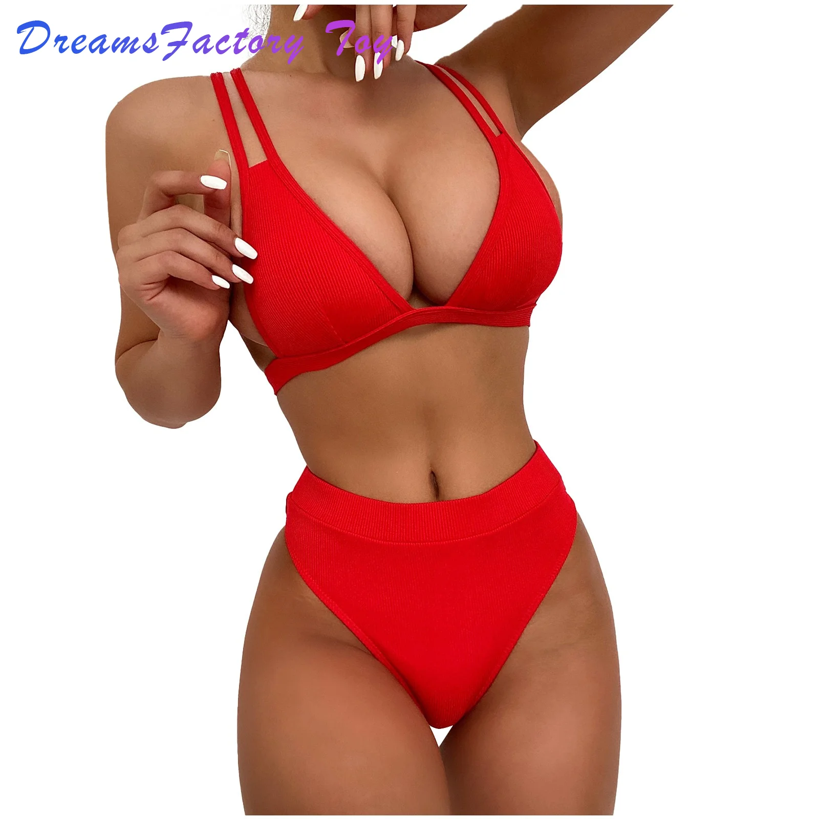 Feitong Женский бандо бандажный комплект бикини пуш-ап бразильский купальник