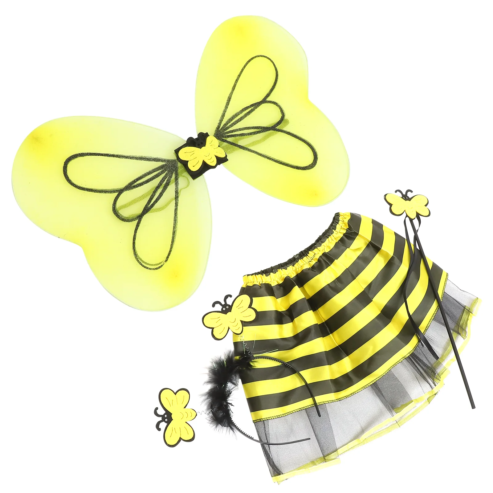 

1 Set of Fairy Costume Festival Skirt Kit Girls Performance Hairband Dress Kit