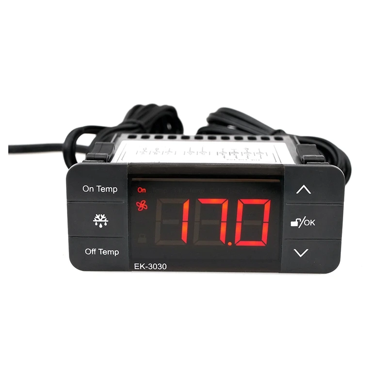 

1 Piece Digital Temperature Controller Thermostat Sensor Refrigeration Defrost Thermostat For Cold Storage Freezer EK-3030 220V