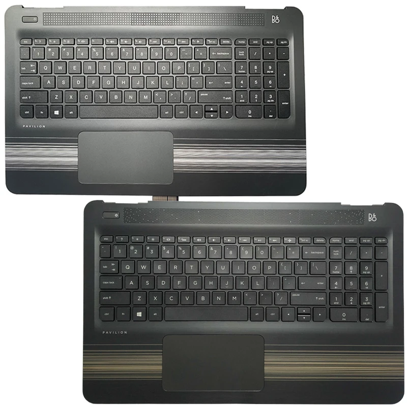 

New US/English laptop Keyboard for HP Pavilion 15-AU 15-AW Palmrest upper cover with Touchpad 856040-001