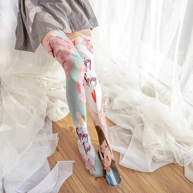 Cartoon Sweet girl Stockings Women Fashion Casual Lolita JK Thigh Socks High-quality Stockings Girls Halloween Cosplay Kawai New
