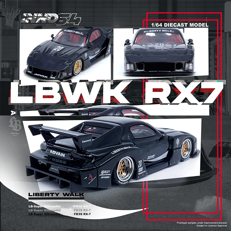 INNO в наличии 1:64 LBWK RX7 FD3S супер силуэт Черный Ноль литая коллекция моделей