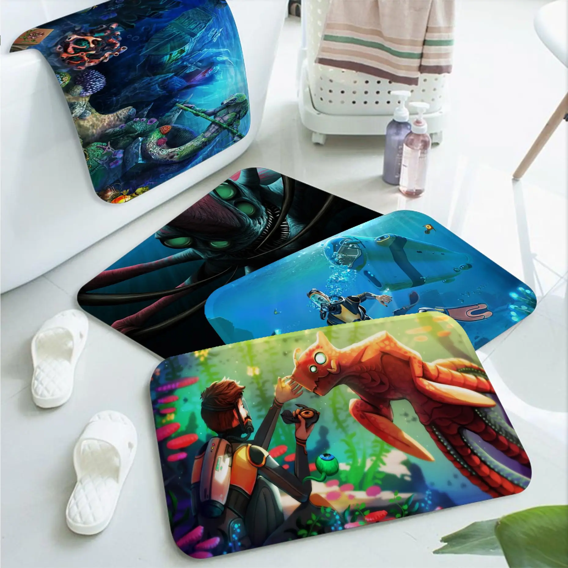 

Subnautica Bath Mat Non-Slip Laundry Room Mat Laundry Decor Balcony Child Living Room Welcome Doormat