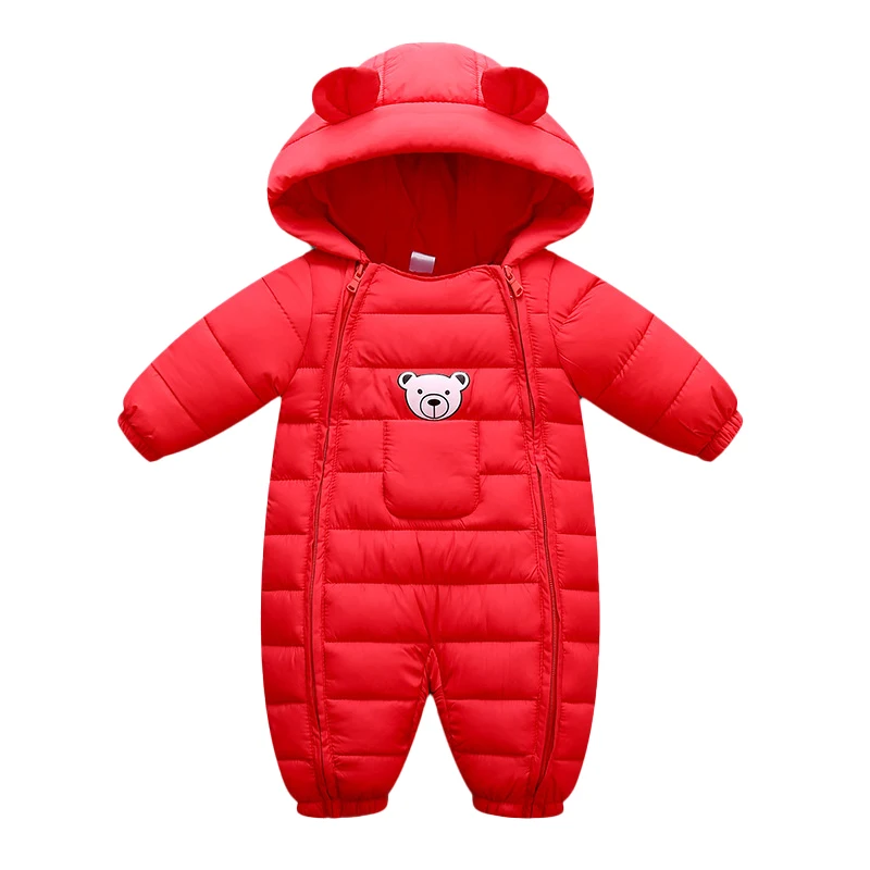 Christmas Baby Clothes For Newborn Autumn Winter Warm Cute Double Zipper Bear Jumpsuits Infant Baby Romper Kids Overalls 0-18M