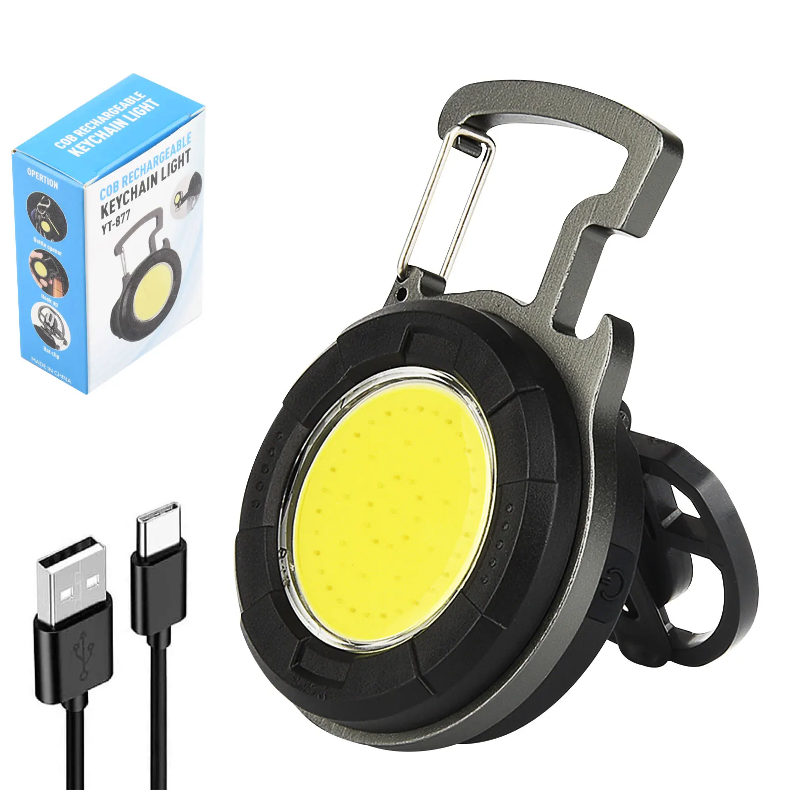 

Multifunctional COB Inspection Light Portable Bright Keychain Lamp for Night Camping Hiking Power Outage Emergency