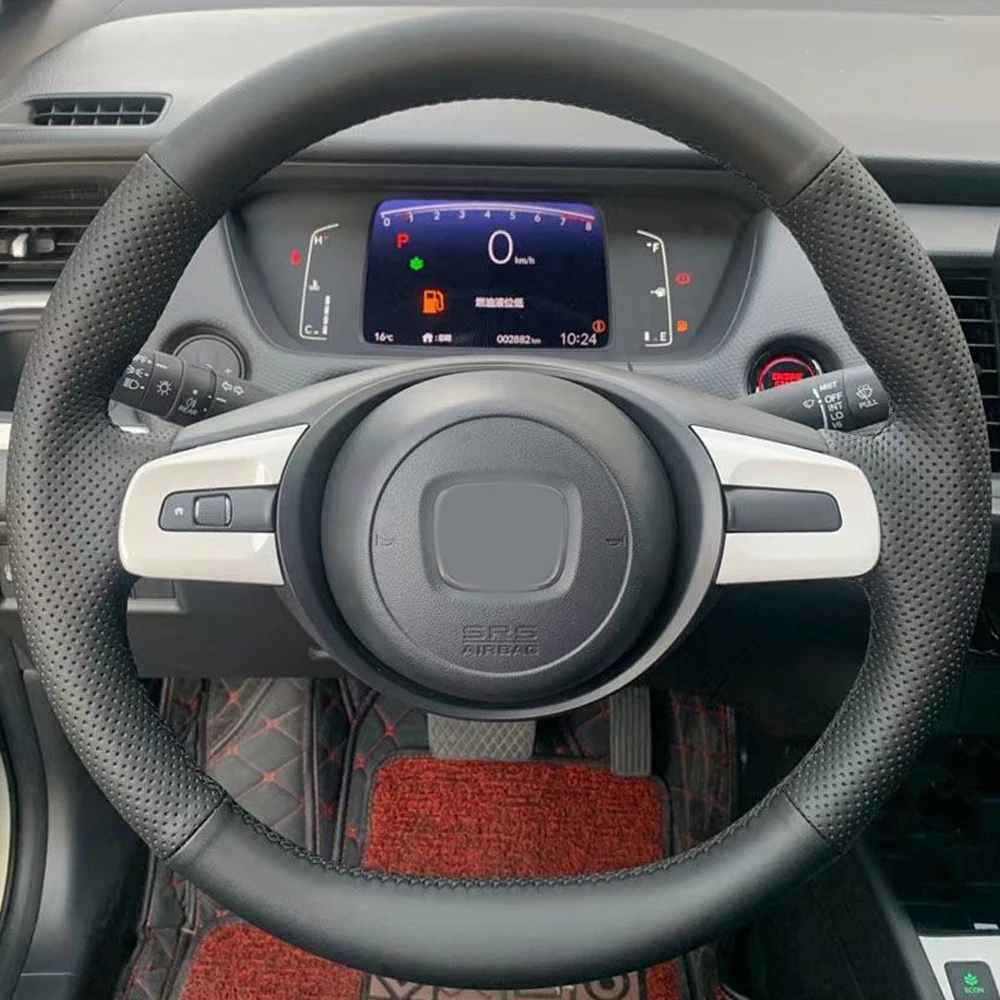 

Износостойкая и нескользящая нашивка вручную, кожаный чехол на руль, аксессуары для Honda Fit Jazz GR GS 2020 2021 2022, сделай сам