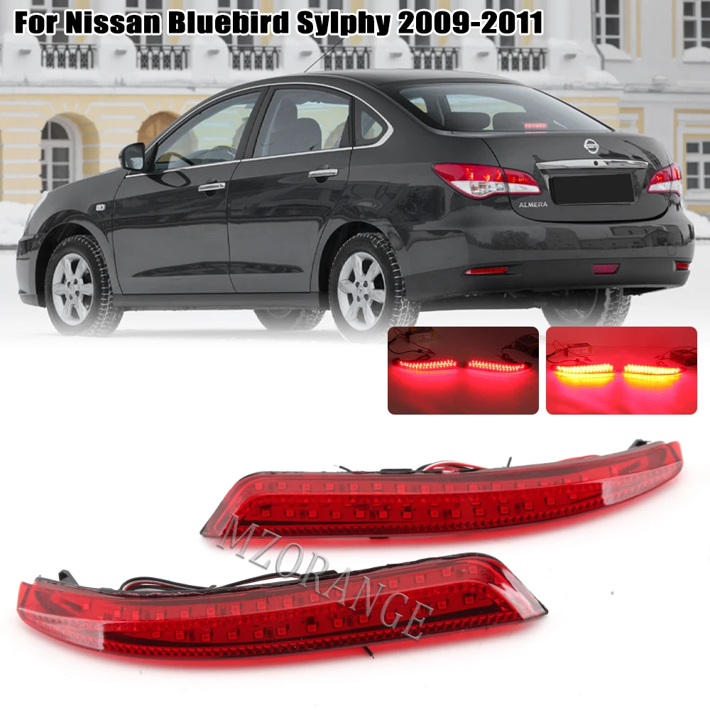 

LED Reflector Stop Brake Light for Nissan Almera Bluebird Sylphy Backup Tail Rear Bumper Lamp Driving Light Car Accessories