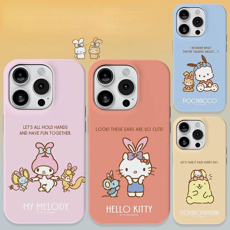 

Kawaii Sanrio Anime Pochacco Hello Kitty Cute Cartoon Pattern Phone Case IPhone 15 14 13promax Anti Drop Double Layer Shell