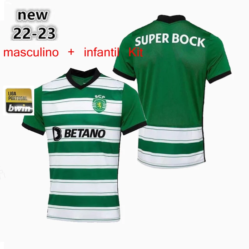 

Men + kids kit 22/23 Sporting CP camisa de futebol PHELLYPE 2022 2023 Sporting Lisbon VIETTO Shirt SPORAR JOVANE uniform 2022/23