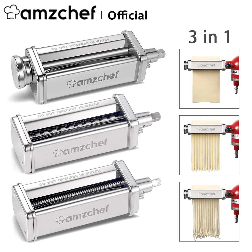 Amzchef DT-A-3 ролик для пасты & Cutter 3-in-1 Набор кухонного блендера с нож спагетти Fettuccine -