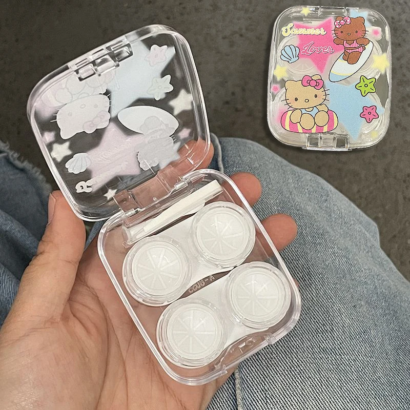 

2 пары, женские контактные линзы hello Kitty