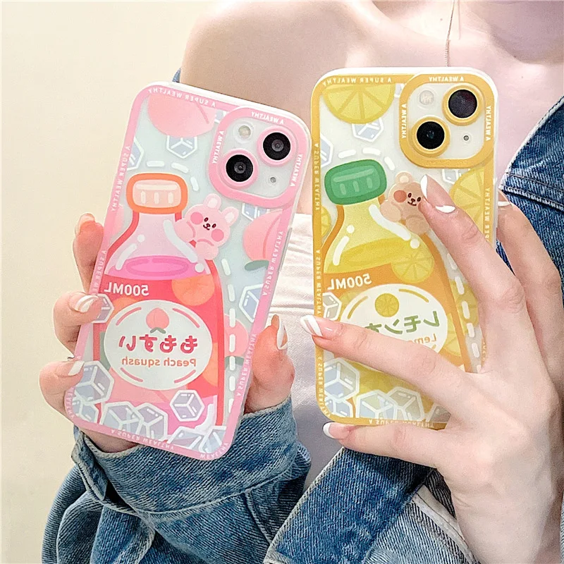 

Summer Korean Style Soda Drink Phone Case for IPhone 13 12 11 Pro MAX 8 7 6 6sPlus X XS Max XR SE2020 Phone Cover Cases