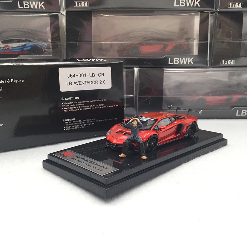 

Model Car 1/64 LBWK Aventador 2.0 Alloy Die-cast Vehicle pack with Figure - Metal Red