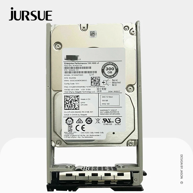 

Для Dell ST300MP0005 07FJW4 300GB 15000RPM 15K 12 ГБ/сек. 2,5 "SAS жесткий диск HDD с лотком