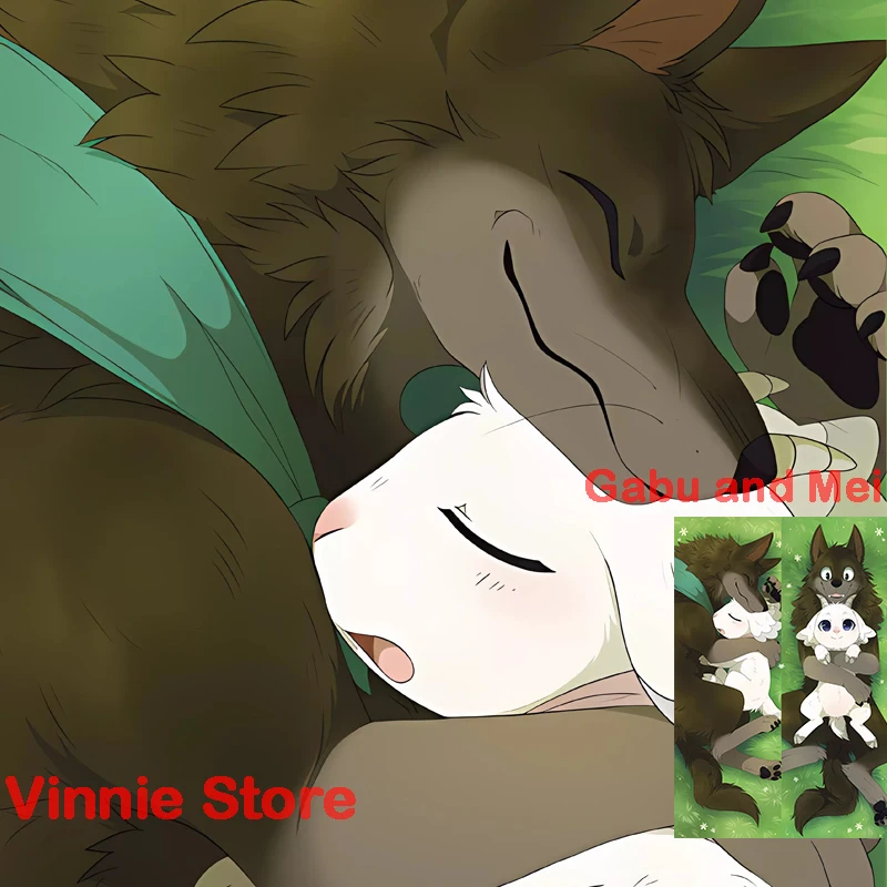 Двусторонняя наволочка Dakimakura anime Gabu and Mei с принтом в натуральную величину