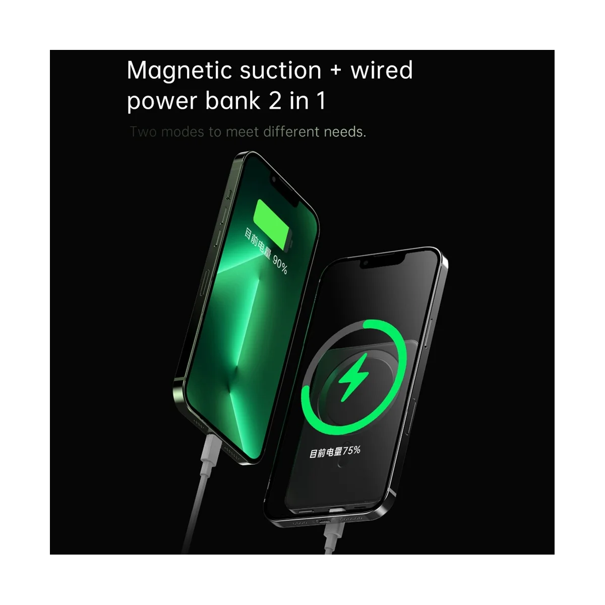 

20W 10000MAh Macsafe Powerbank Magnetic Power Bank Wireless Charger Portable Charger 20W Power Bank Fast Charging,Purple