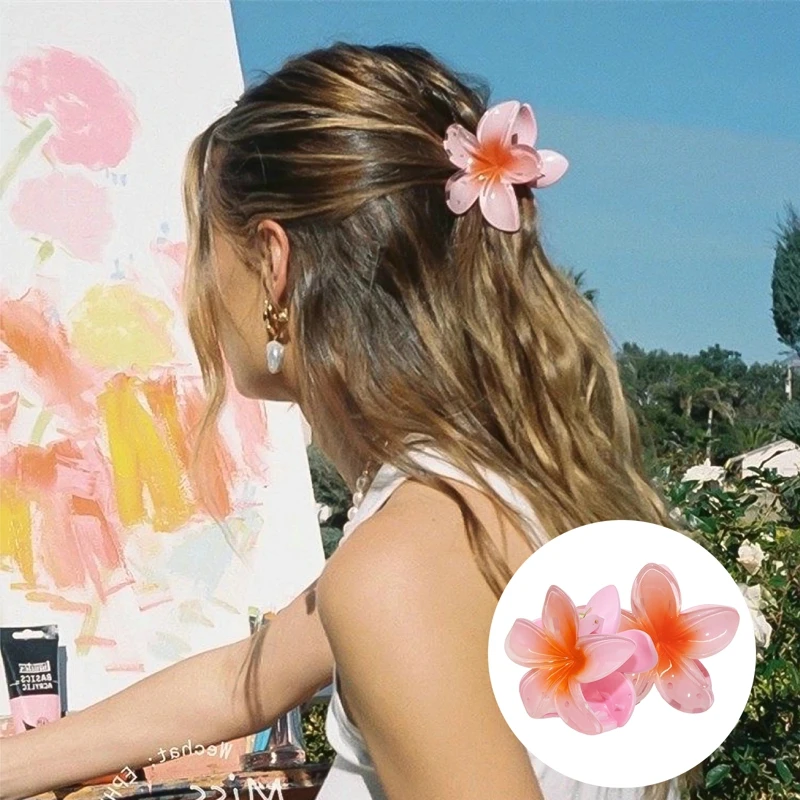 

Women Beach Vacation Egg Flower Hair Clip Flower Large Hair Claw Hairpin Clips Hair Styling Tools Women Girls Hair Accessories