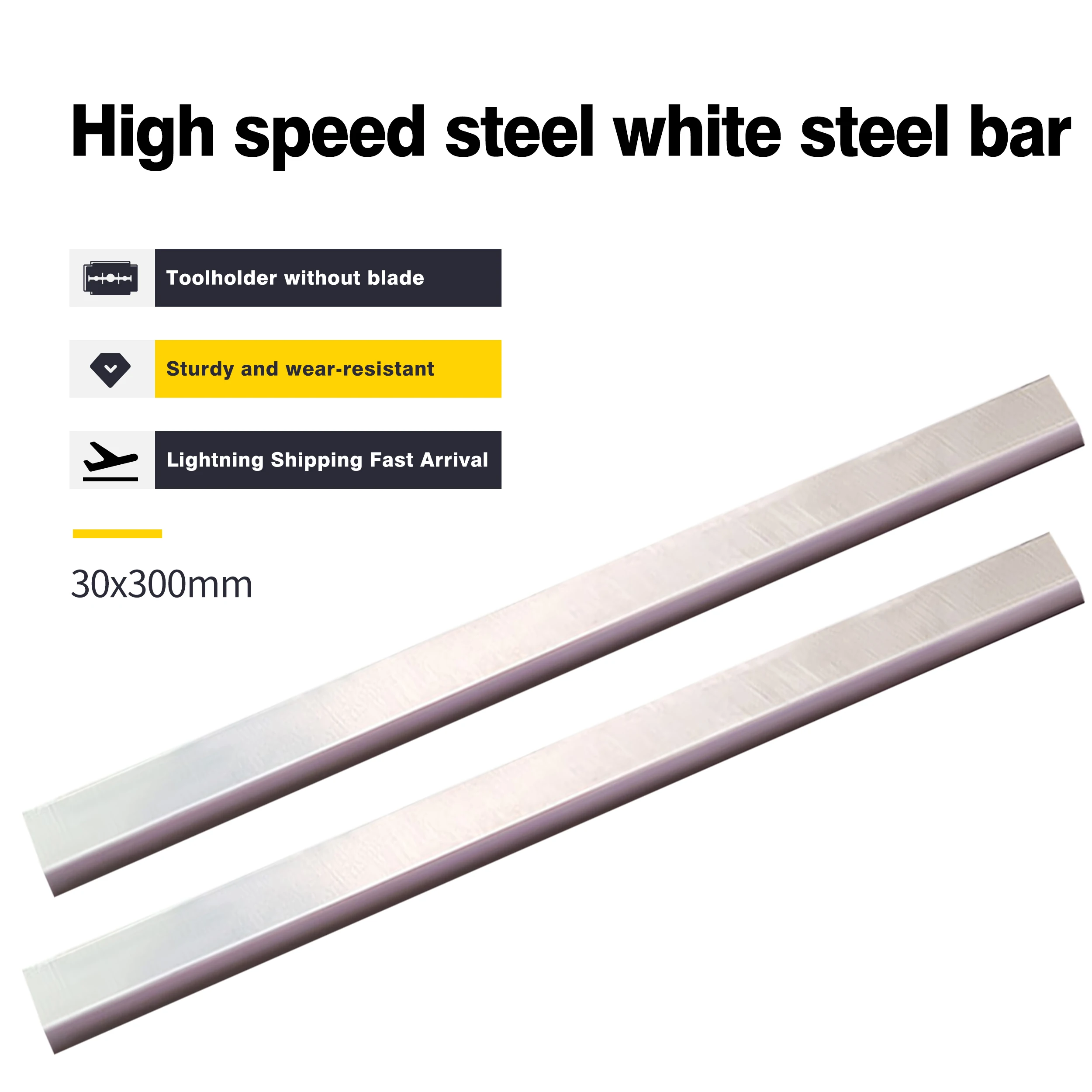 

30x300mm High Quality White Steel Inserts Raw Materials Knife Embryo CNC Turning DIY Tools Super Hard Wear Resistance Powerful