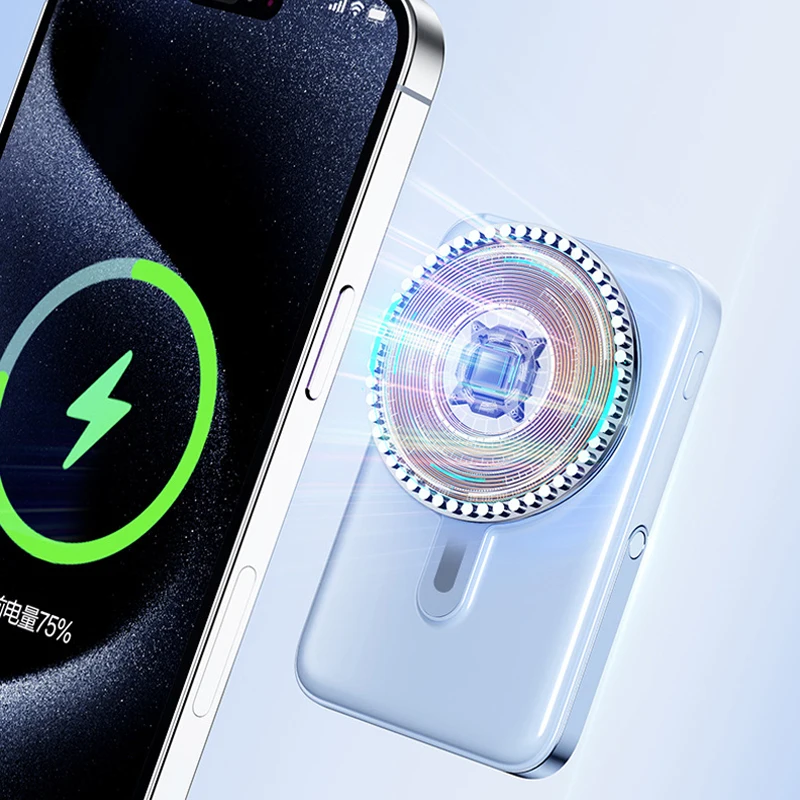 Магнитный беспроводной внешний аккумулятор 10000 мАч 22 5 Вт с супер быстрой