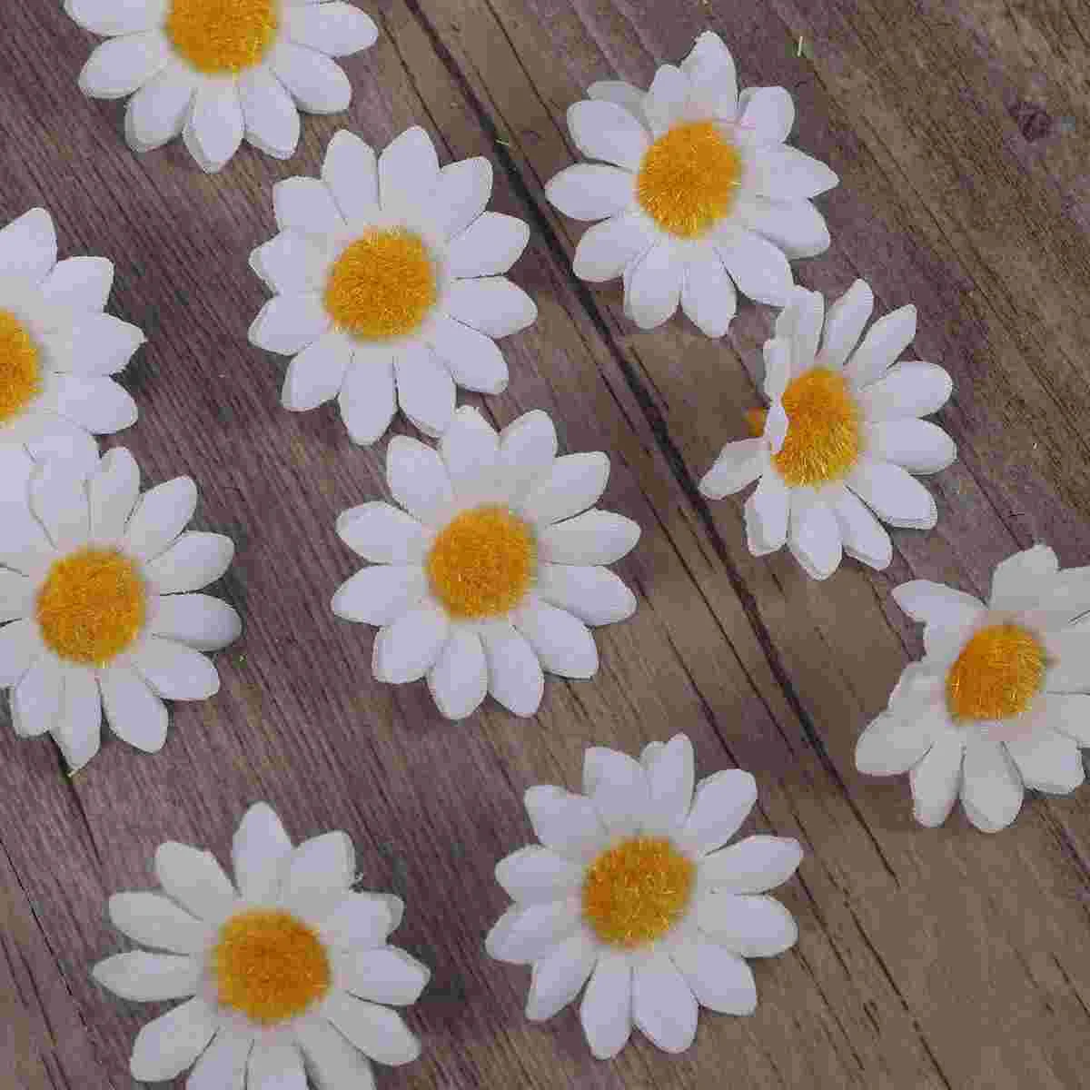 

100 Pcs Wreath Sunflower Bridal Holding Flower African Decor Silk Flower Brooch Cake Decorating Bulk Daisy Flowers