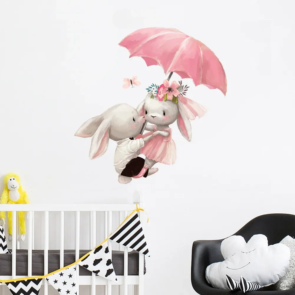 

Rabbit Series Wall Sticker For Kids Baby Room Home Decoration Wallpaper Living Room Bedroom Removable Mural Bunny Stickers