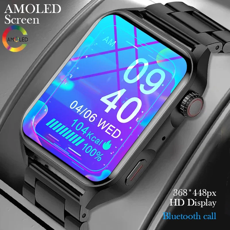 

Новинка 2022, мужские Смарт-часы AMOLED с HD-экраном 1,78 дюйма, всегда на дисплее, пользовательский набор звонков, IP68 Водонепроницаемые Смарт-часы д...