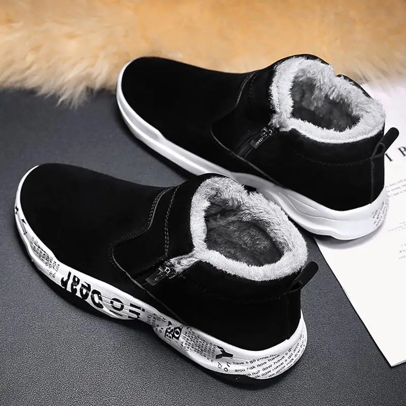 Winter Men's Sports Shoes High-top Plus Velvet Thick Warm Casual Walking Shoes Outdoor Trendy Comfortable Anti Skid Snow Boots