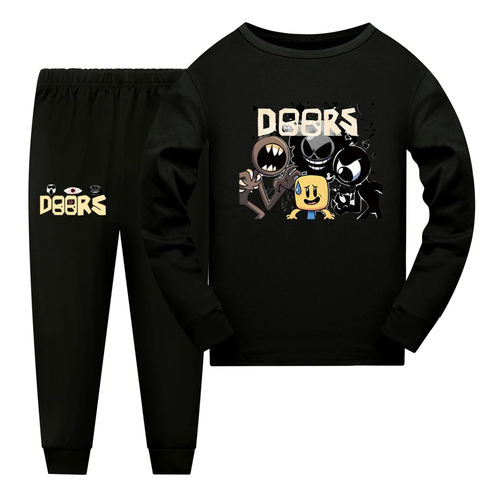 Детская одежда с игровыми дверцами футболка брюки 2 шт. модные удобные пижамы для