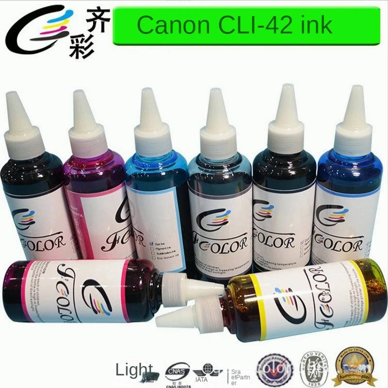 

Dye Ink Continuous Ink Refill Kit for Canon PRO-100A3CLI-42UV Format Machine Dye Ink Professional Printer for Glass/Leather Etc