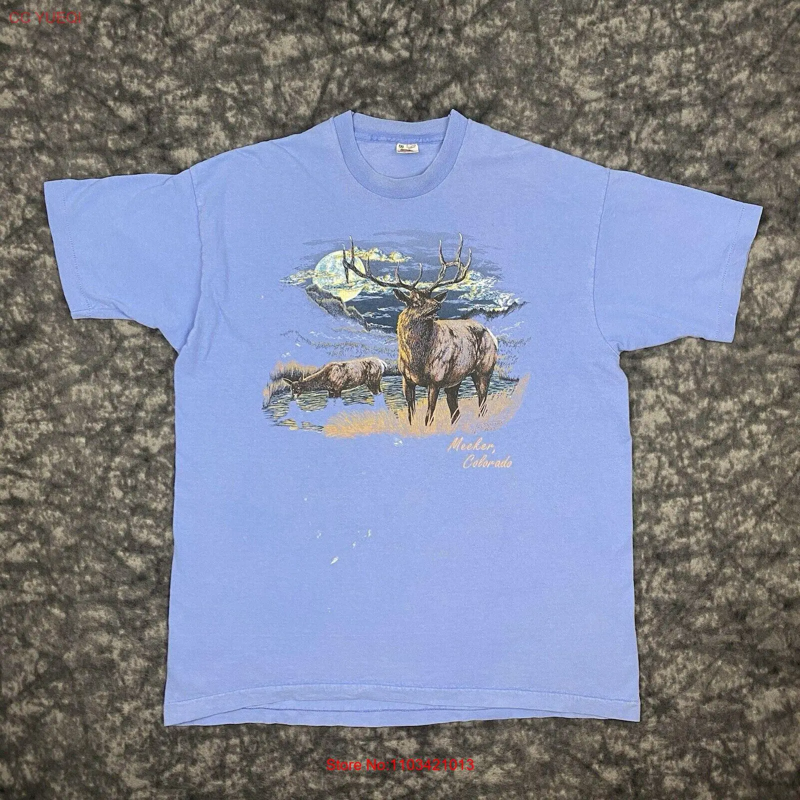 Футболка Colorado Nature синяя мужская размер XXL Fruit Of The Loom США VTG 1992