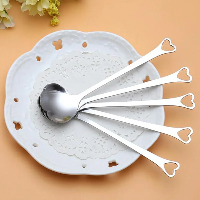 

2 шт., ложка в форме сердца из нержавеющей стали